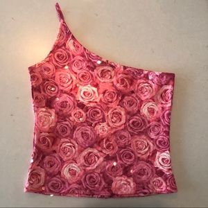 🌸🌺 90s/vintage floral sequin top
